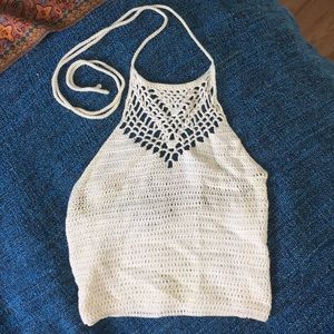 White Crochet Top